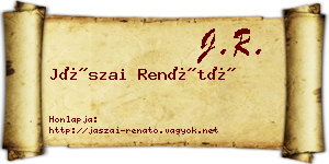 Jászai Renátó névjegykártya